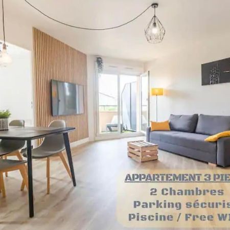 *T3*Toulouse Purpan+Parking+Piscine Apartment Luaran gambar